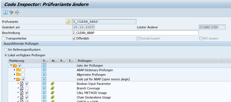 Screenshot CodeInspector Test variant